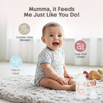 Load image into Gallery viewer, Glow in the dark glass feeding bottle 125ml (Pink - Lion)