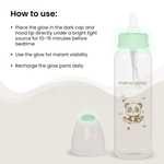 Load image into Gallery viewer, Glow in the dark glass feeding bottle 125ml (Brown - Panda)