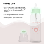Load image into Gallery viewer, Glow in the dark glass feeding bottle 125ml (Pink - Lion)