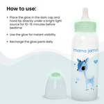 Load image into Gallery viewer, Glow in the dark PP feeding bottle 225ml ( Blue - Dear )