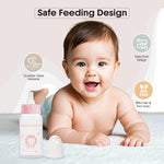 Load image into Gallery viewer, Glass Baby Feeding Bottle 125ml (Pink - Lion)