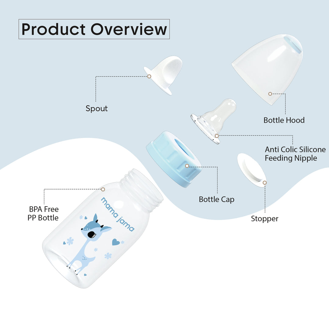 PP Feeding Bottle 125ml (Blue - Deer)