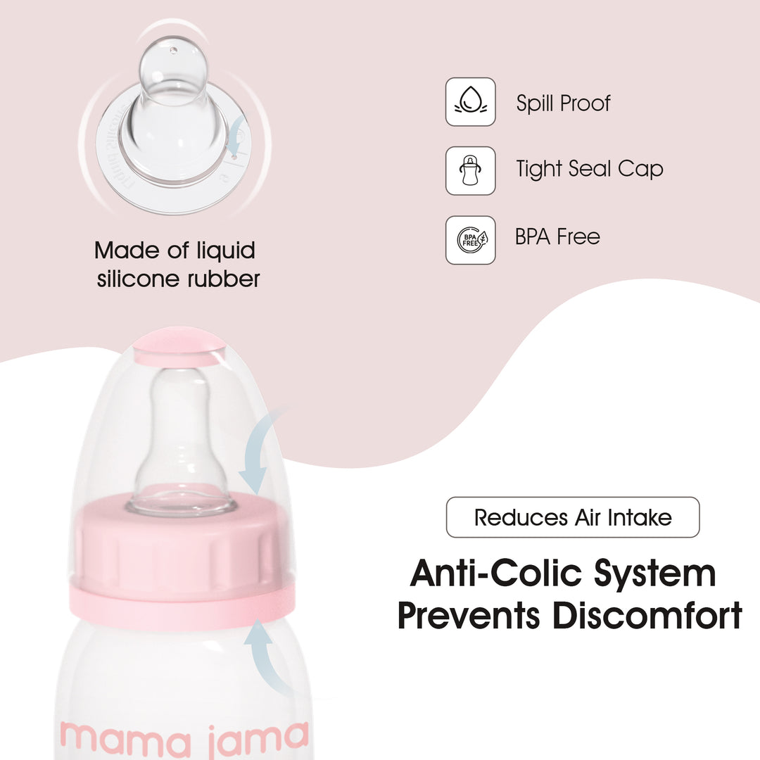PP Feeding Bottle 225ml (Pink-Crab)