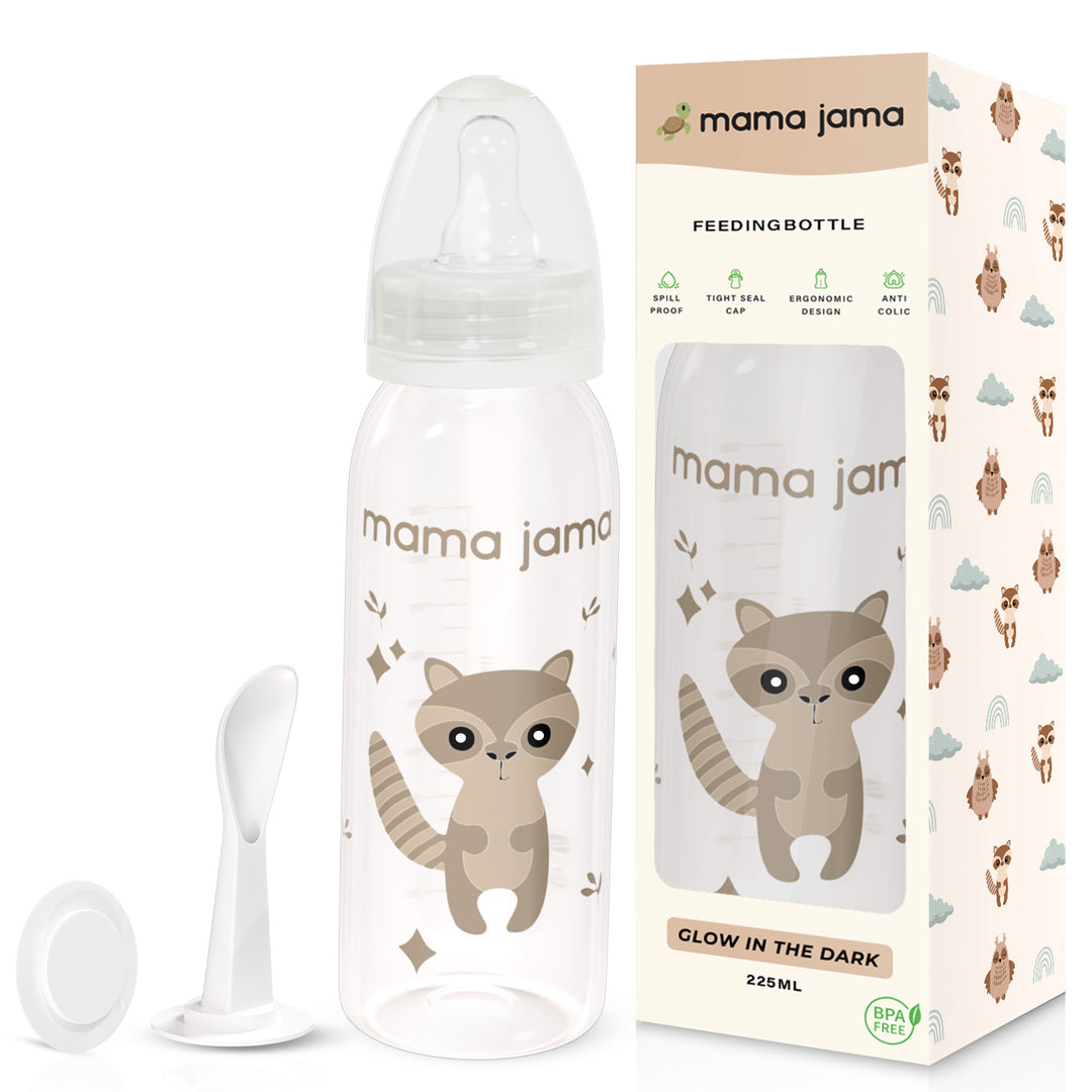Glow in the dark PP feeding bottle 225ml ( Brown - Fox)