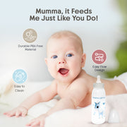 Glow in the dark PP feeding bottle 225ml ( Blue - Dear )
