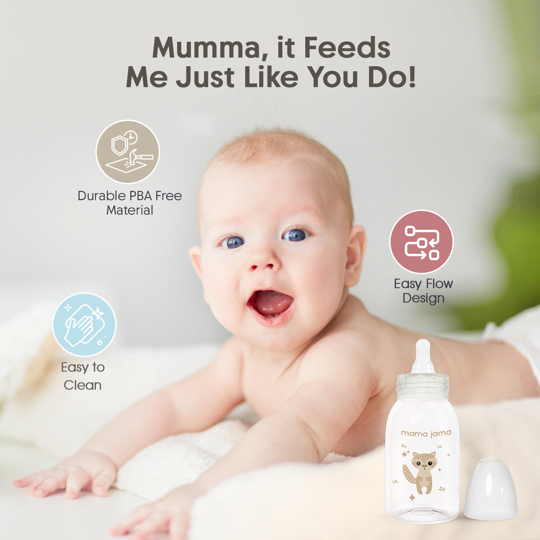 Glow in the dark PP feeding bottle 125ml ( Brown - Fox)