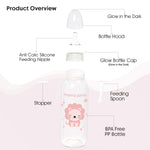 Load image into Gallery viewer, Glow in the dark PP feeding bottle 225ml ( Pink - Lion)
