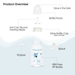 Load image into Gallery viewer, Glow in the dark PP feeding bottle 125ml ( Blue - dear)