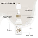Load image into Gallery viewer, Glass Baby Feeding Bottle 125ml (Light Brown - Panda)