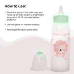 Load image into Gallery viewer, Glow in the dark PP feeding bottle 125ml ( Pink - Lion)

