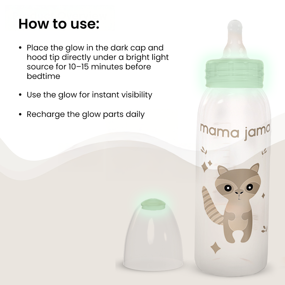 Glow in the dark PP feeding bottle 225ml ( Brown - Fox)