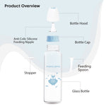Load image into Gallery viewer, Glass Feeding Bottle 225ml ( Blue - Owl)